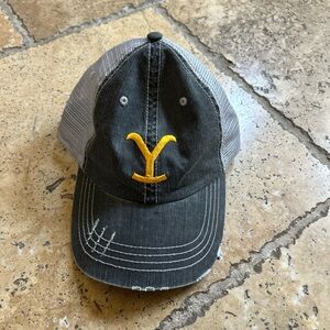 Gray and Yellow Adjustable Yellowstone Hat